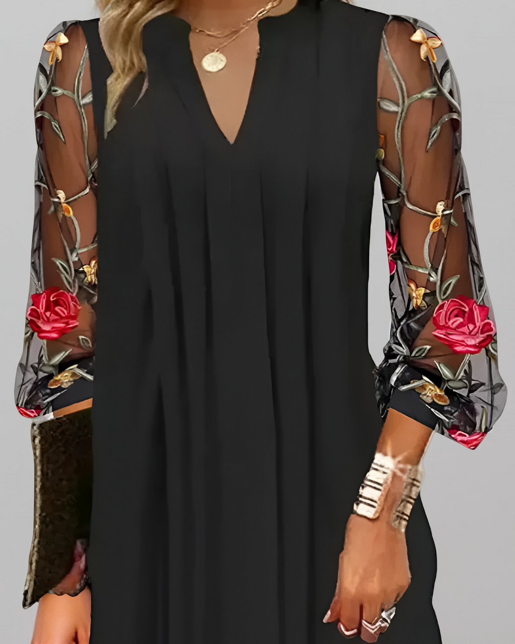 JULIA | EMBROIDERED SLEEVE MIDI DRESS Bennet & Stone London