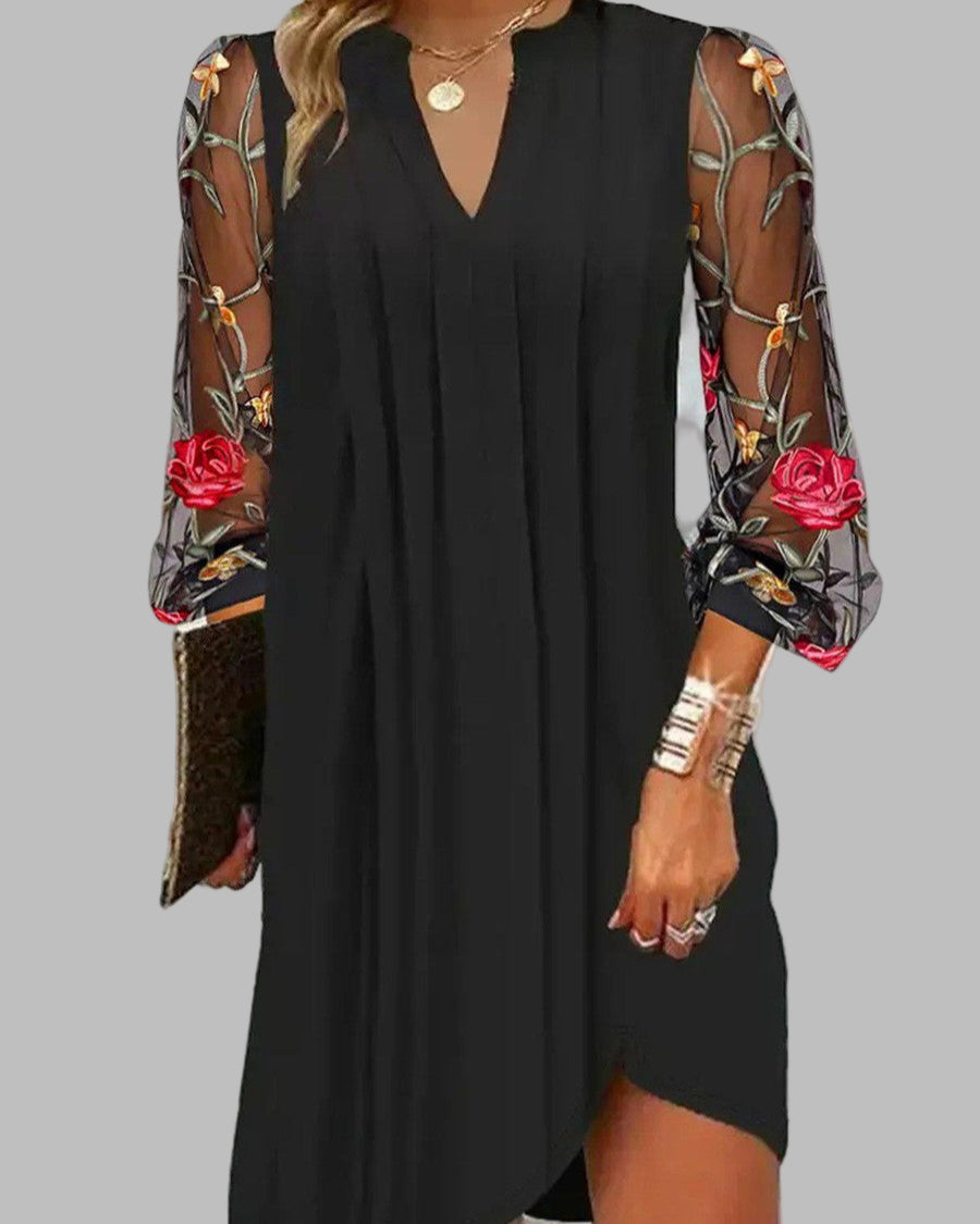 JULIA | EMBROIDERED SLEEVE MIDI DRESS Bennet & Stone London
