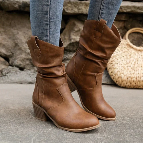 BETHANY | LEATHER LOOK WESTERN BOOTS Bennet & Stone London