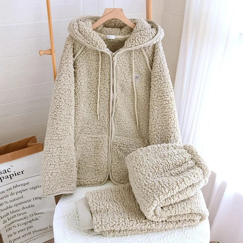 COZYHOOD | WINTER SHERPA HOODIE SET Bennet & Stone London