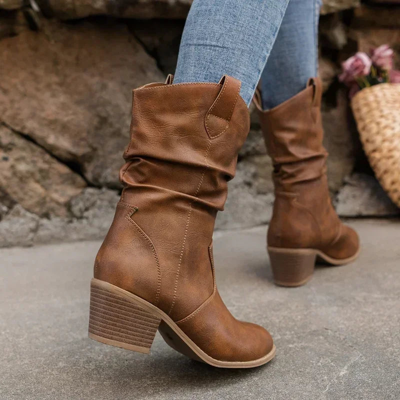 BETHANY | LEATHER LOOK WESTERN BOOTS Bennet & Stone London