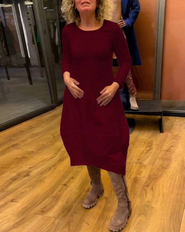 MAEVE | BLACK MIDI DRESS WITH POCKETS Bennet & Stone London
