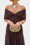 VIVIAN | LONG FLORAL V-NECK DRESS Bennet & Stone London