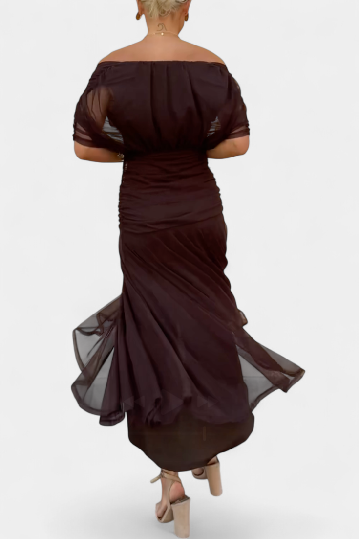 VIVIAN | LONG FLORAL V-NECK DRESS Bennet & Stone London