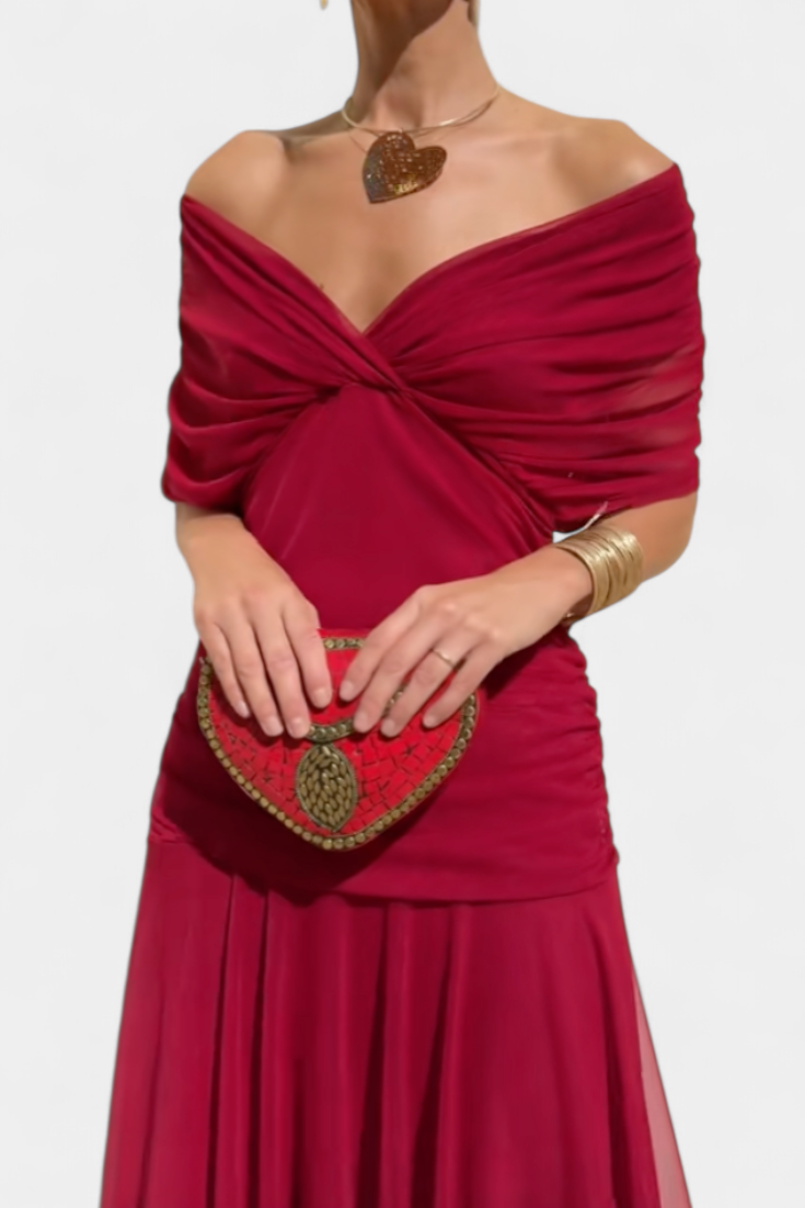 VIVIAN | LONG FLORAL V-NECK DRESS Bennet & Stone London