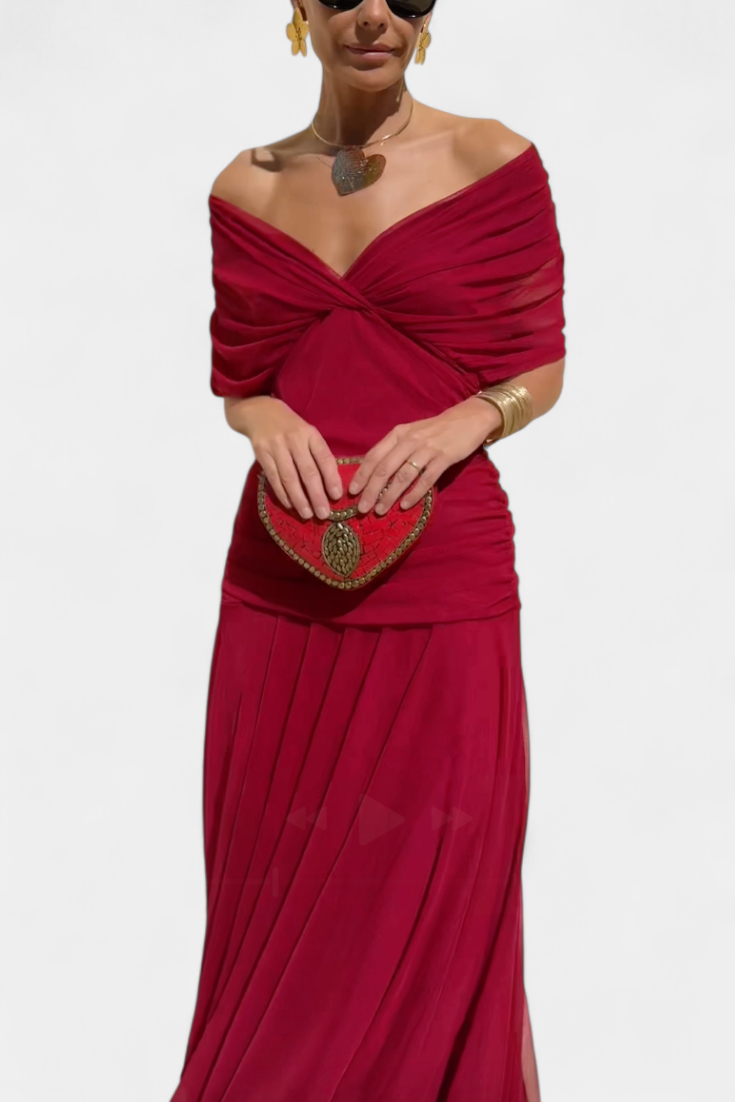 VIVIAN | LONG FLORAL V-NECK DRESS Bennet & Stone London