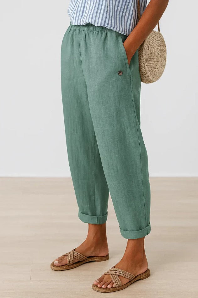 Sharona - Lightweight Linen-Cotton Pants Bennet & Stone London