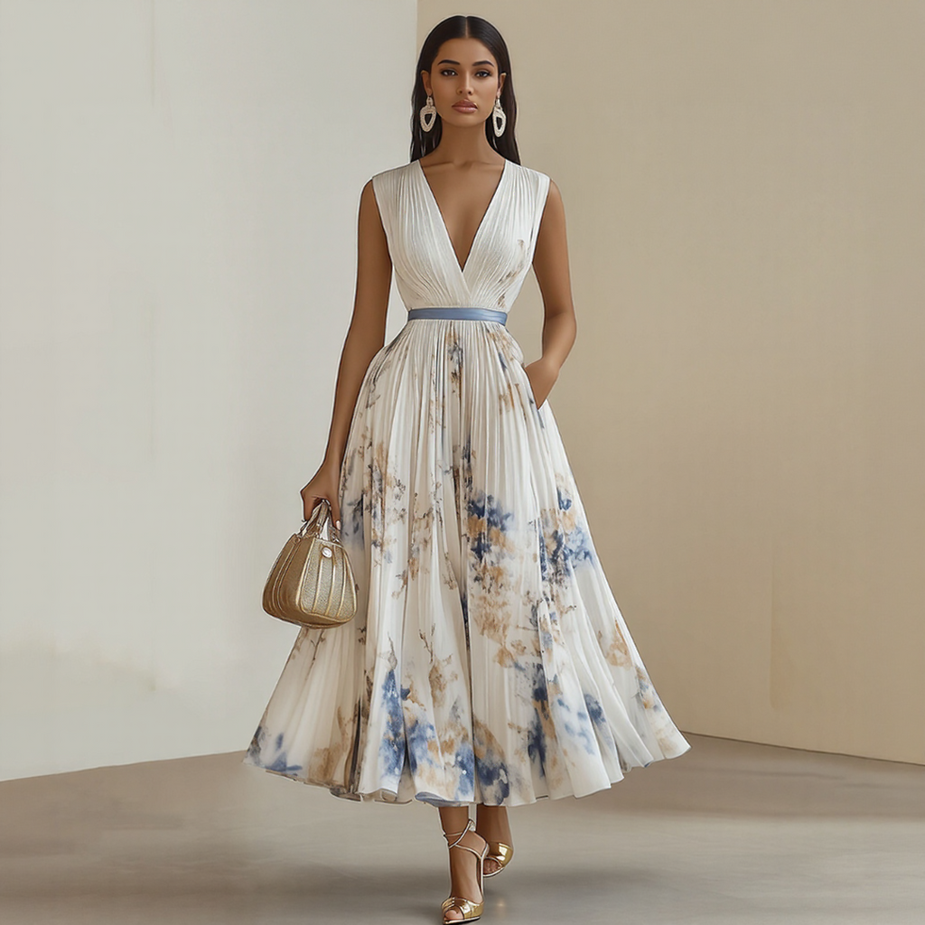 ELARA | DRESS WITH SOFT V-NECK Bennet & Stone London