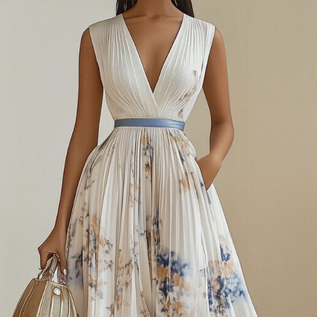 ELARA | DRESS WITH SOFT V-NECK Bennet & Stone London