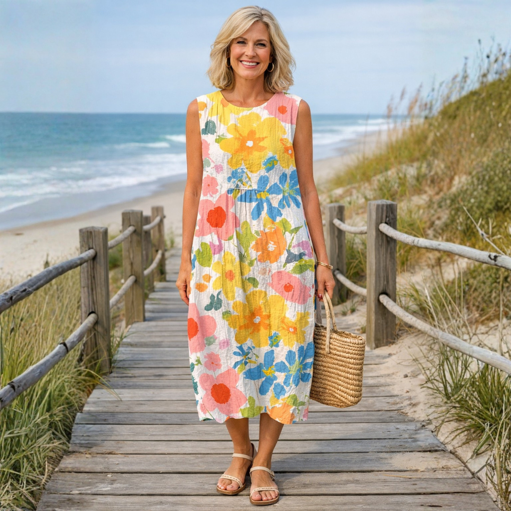 ELLA | PASTEL FLORAL MIDI DRESS Bennet & Stone London