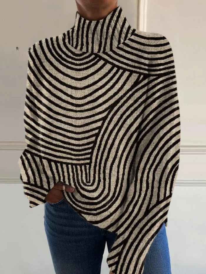 AINSLEY | HAND-DRAWN LINE TURTLENECK SWEATER Bennet & Stone London