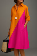 AURY | ELEGANT COLOUR BLOCK DRESS Bennet & Stone London