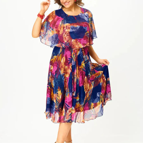 BARBARA | COMFORTABLE PLUS SIZE CHIFFON DRESS Bennet & Stone London