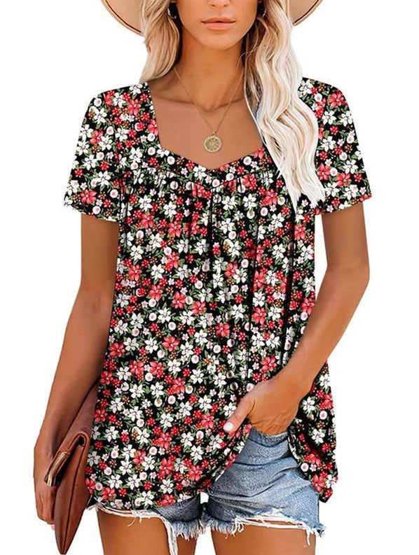 MAVIS | COSY SHORT-SLEEVE PRINTED TOP Bennet & Stone London