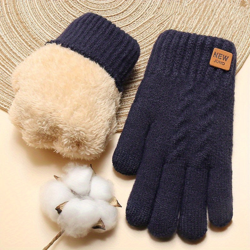 FLEECE-LINED KNIT GLOVES Bennet & Stone London