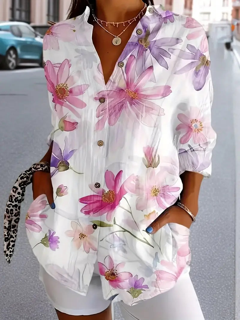 CELIA | LIGHTWEIGHT SUMMER FLORAL BLOUSE Bennet & Stone London