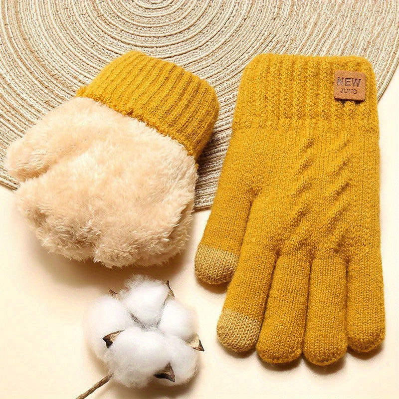 FLEECE-LINED KNIT GLOVES Bennet & Stone London