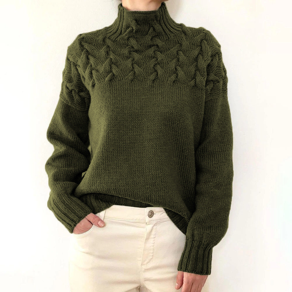 CORDELIA | CABLE KNIT HIGH-NECK JUMPER Bennet & Stone London