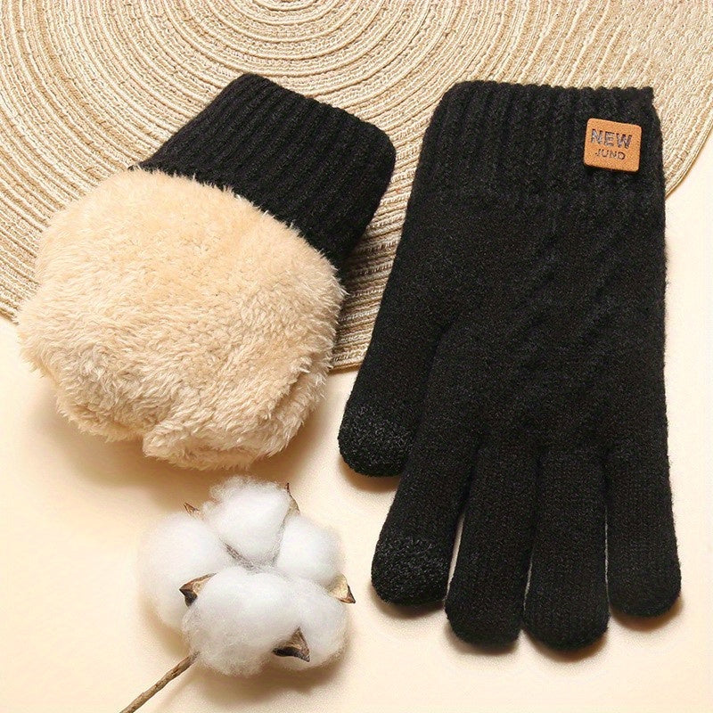 FLEECE-LINED KNIT GLOVES Bennet & Stone London