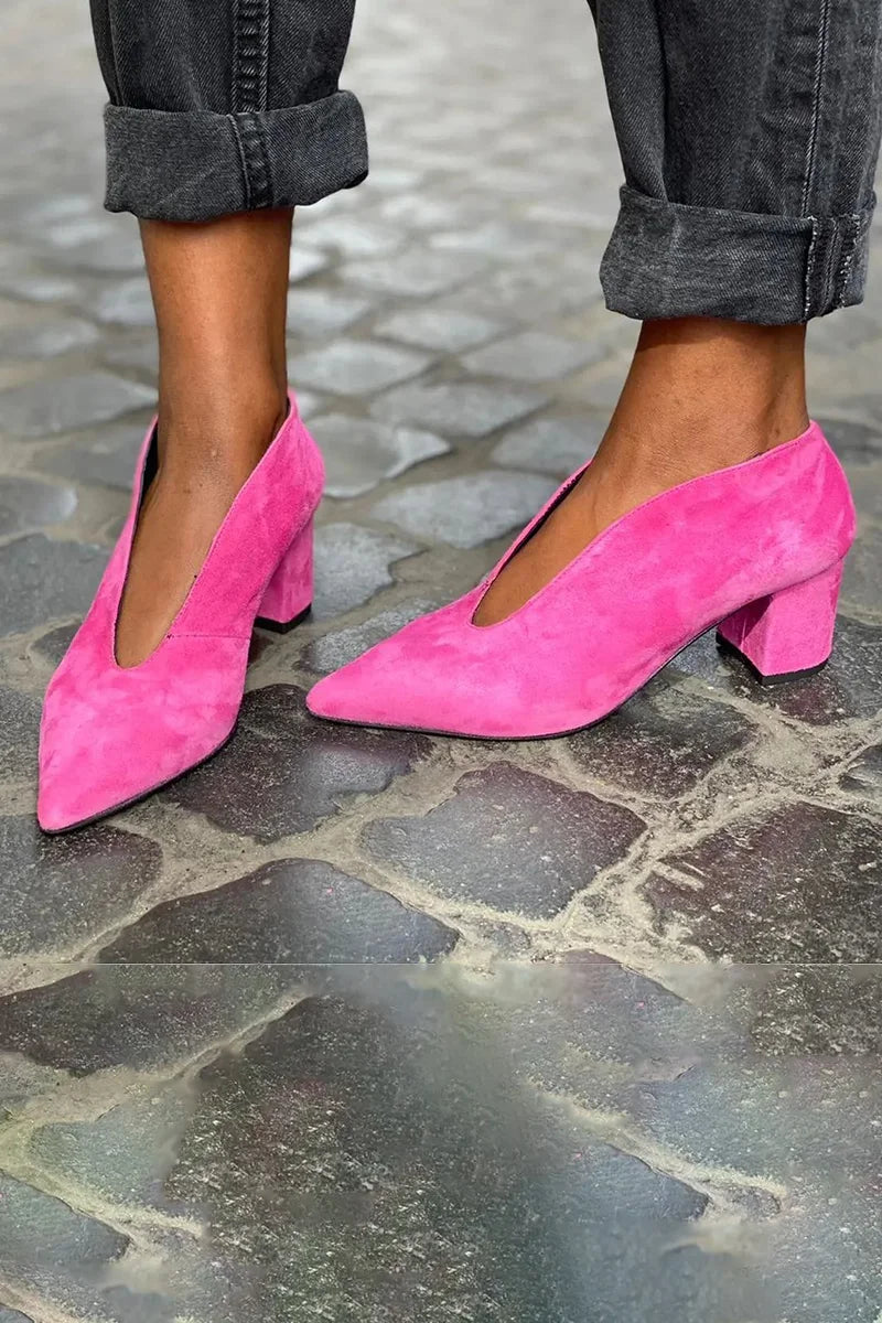  REBECCA | POINTED BLOCK HEEL PUMPS Bennet & Stone London