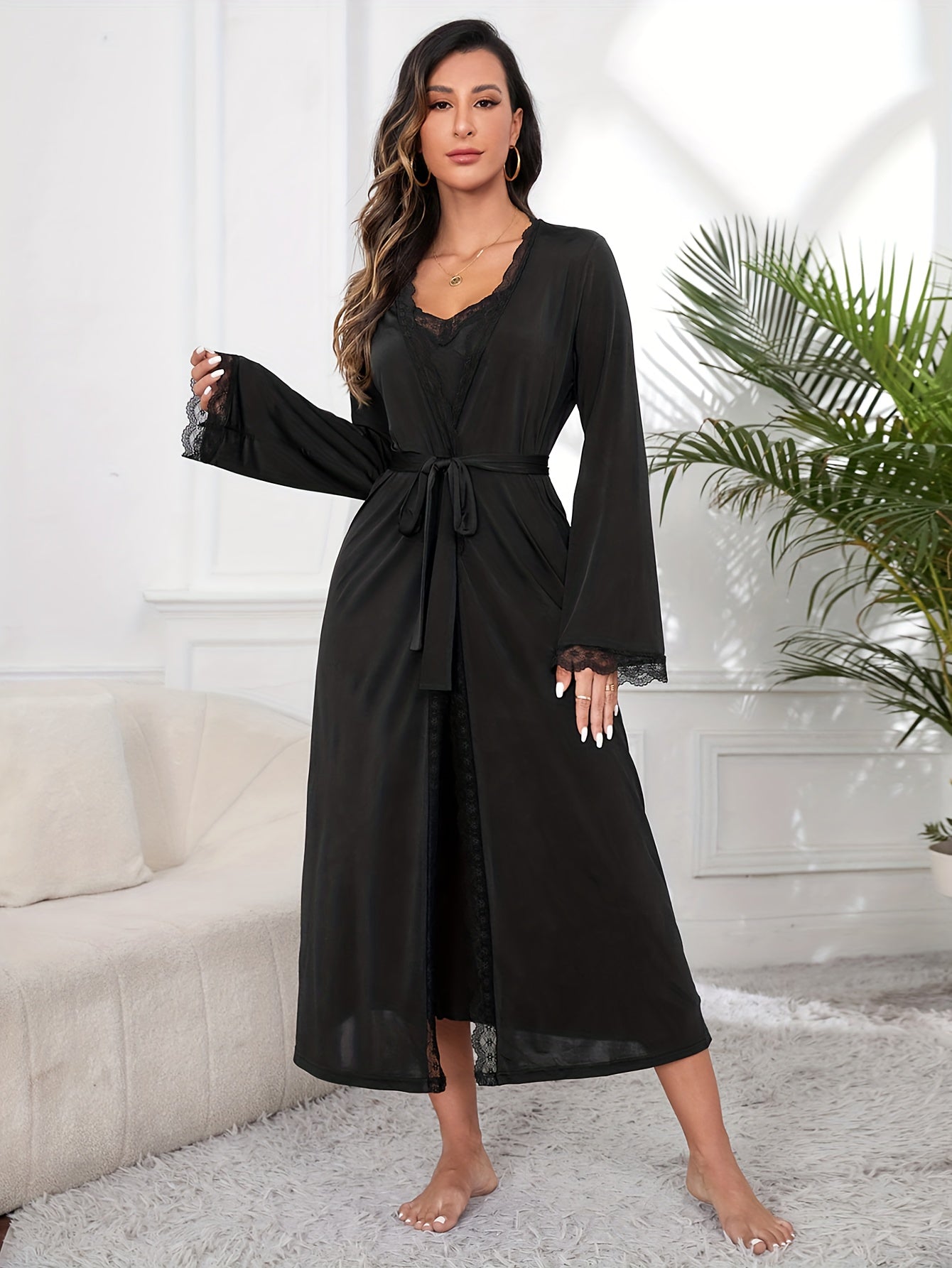 GRACE | ELEGANT LACE ROBE SET Bennet & Stone London