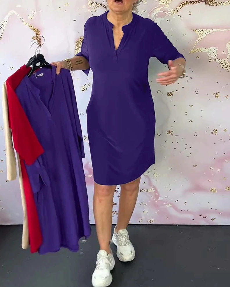 HANNE | ELEGANT DRESS WITH V-NECK Bennet & Stone London