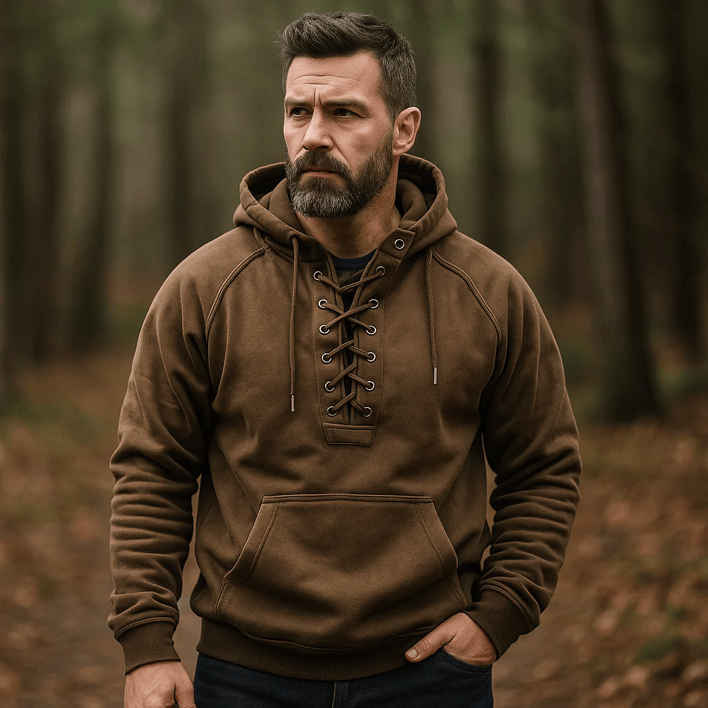 EDMUND | LACE-UP HOODIE Bennet & Stone London