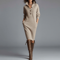 ELISSE | ELEGANT WINTER DRESS WITH BUTTONS Bennet & Stone London