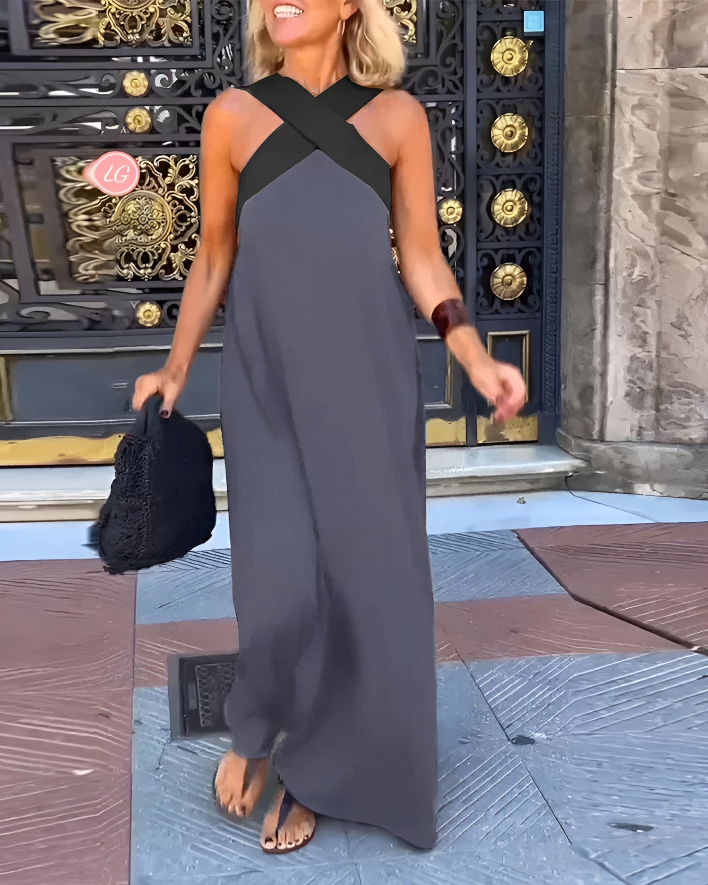DELPHINE | DRESS WITH CROSSED CUT Bennet & Stone London