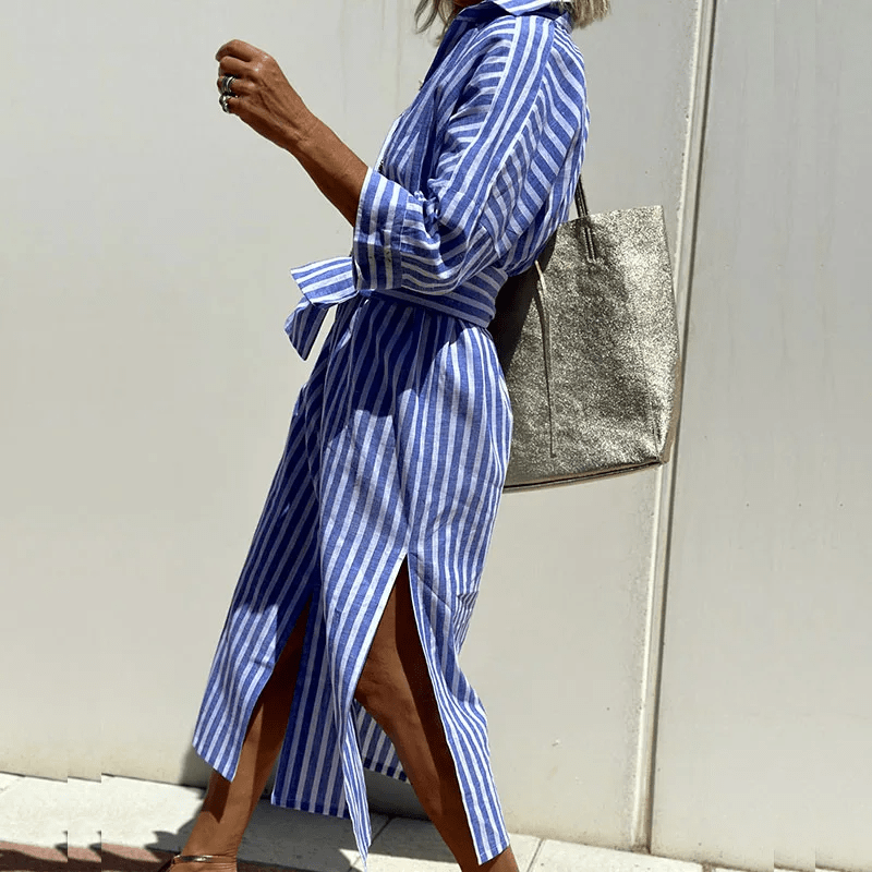 CLAUDIA | ELEGANT STRIPED SHIRT DRESS Bennet & Stone London