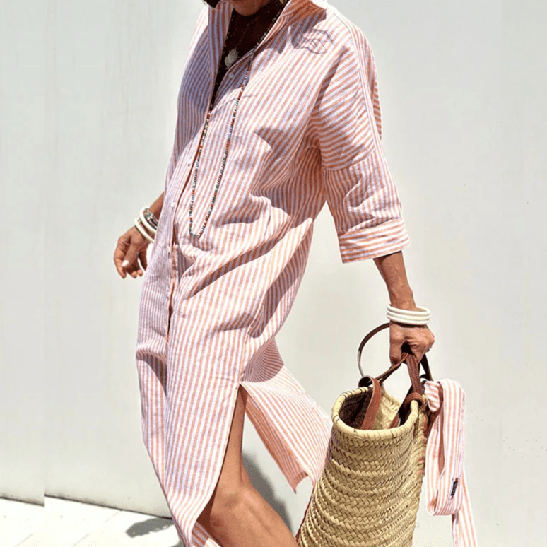 CLAUDIA | ELEGANT STRIPED SHIRT DRESS Bennet & Stone London
