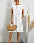 JACQUELINE | ELEGANT ROUND NECK DRESS Bennet & Stone London