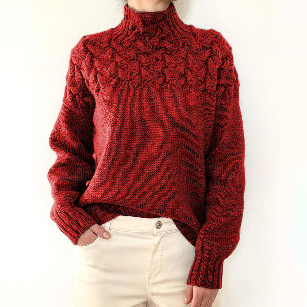 CORDELIA | CABLE KNIT HIGH-NECK JUMPER Bennet & Stone London