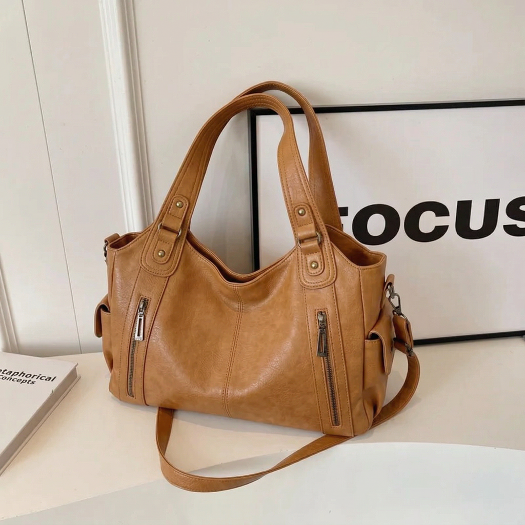 UMA - DUAL ZIPPER LARGE CAPACITY SHOULDER BAG Bennet & Stone London
