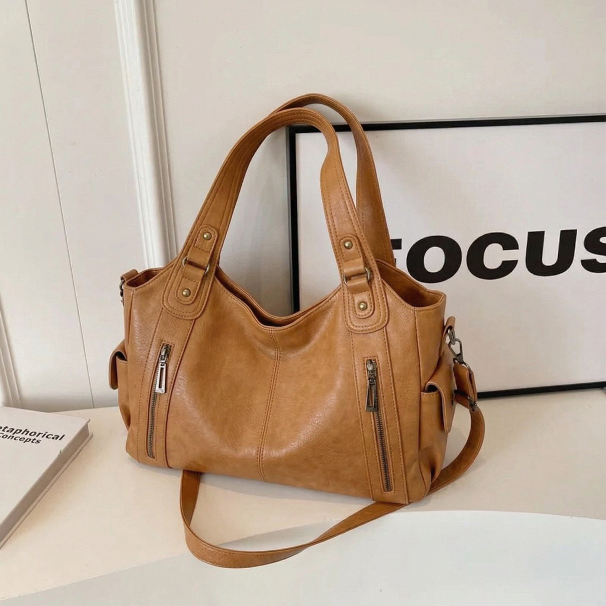 UMA - DUAL ZIPPER LARGE CAPACITY SHOULDER BAG Bennet & Stone London