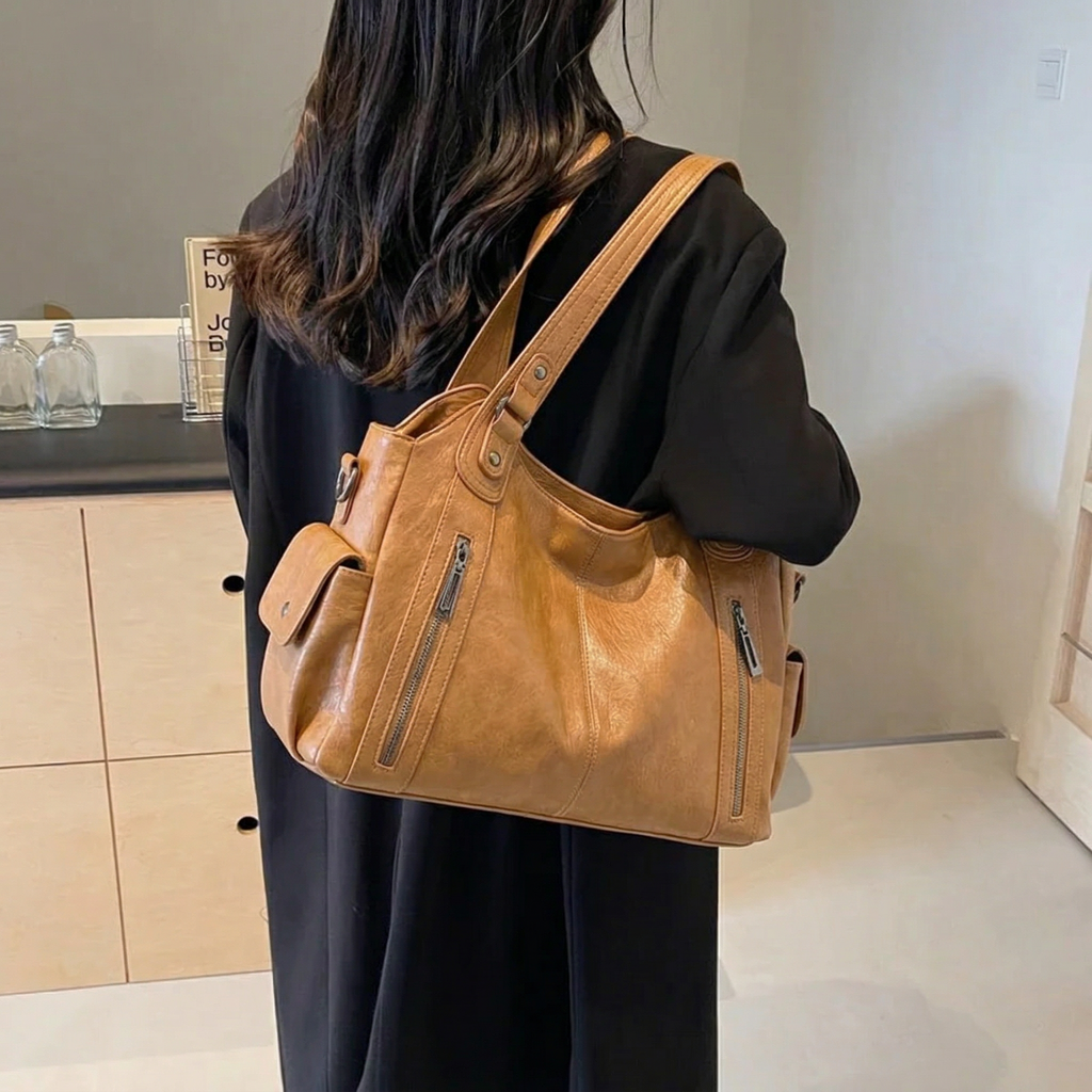 UMA - DUAL ZIPPER LARGE CAPACITY SHOULDER BAG Bennet & Stone London