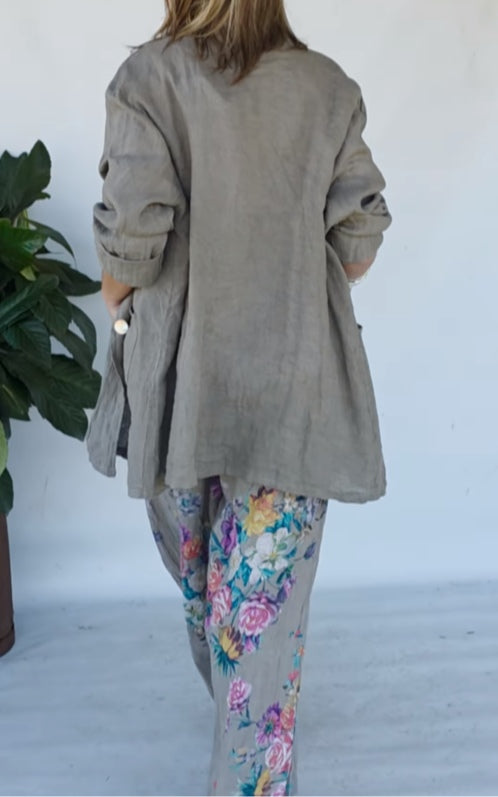 KATHARINE | JACKET AND FLORAL WIDE-LEG TROUSERS SET Bennet & Stone London