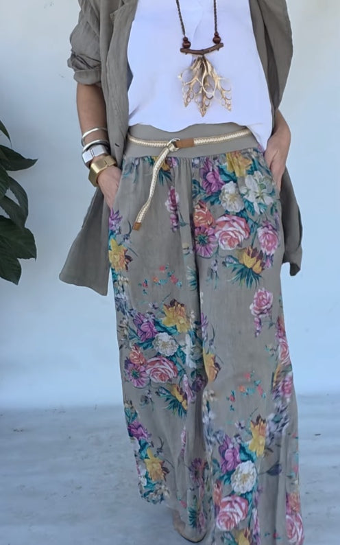 KATHARINE | JACKET AND FLORAL WIDE-LEG TROUSERS SET Bennet & Stone London
